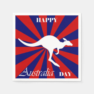 Guardanapo De Papel Feliz Dia da Austrália - Cangaroo Australiano