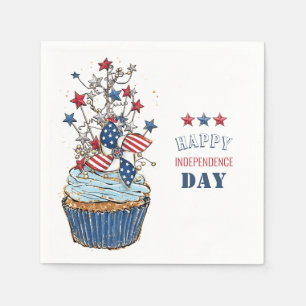 Guardanapo De Papel Feliz Dia da Independência cupcake de água Napki