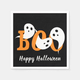 Guardanapo De Papel Feliz Dia das Bruxas Boo Fantasmas Preto
