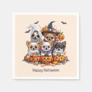 Guardanapo De Papel Feliz Dia das Bruxas Cachorros Chihuahua