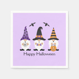 Guardanapo De Papel Feliz Dia das Bruxas Gnomos Roxo Laranja