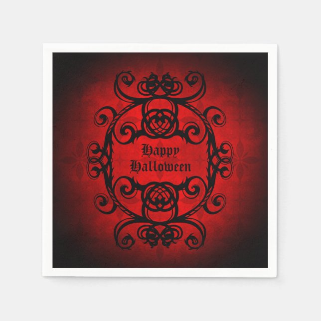 Guardanapo De Papel Feliz Dia das Bruxas Gótico (Frente)