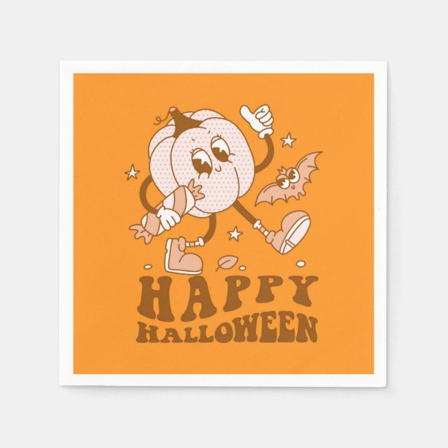 Guardanapo De Papel Feliz Dia das Bruxas| Pumpkin da Bolinhas (Frente)