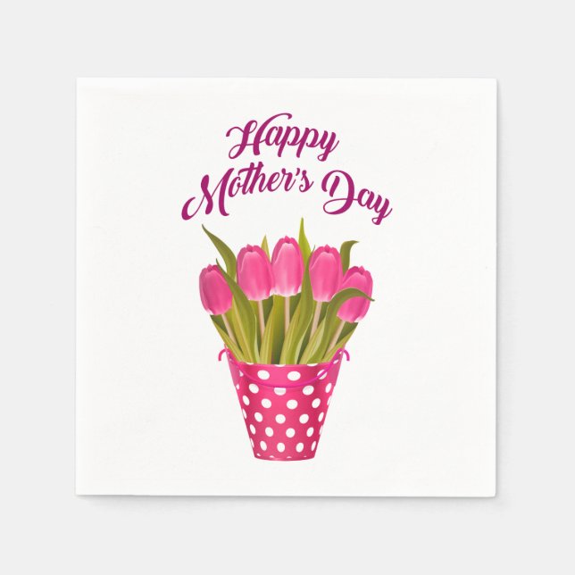 Guardanapo De Papel Feliz Dia das Mães (Frente)
