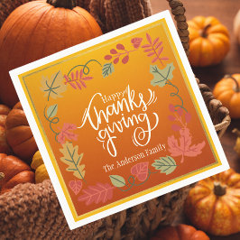 Guardanapo De Papel Feliz Dia de Ação de Graças de outono
