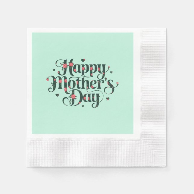 Guardanapo De Papel Feliz dia de as mães (Frente)