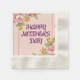 Guardanapo De Papel Feliz Dia de as mães com Flores