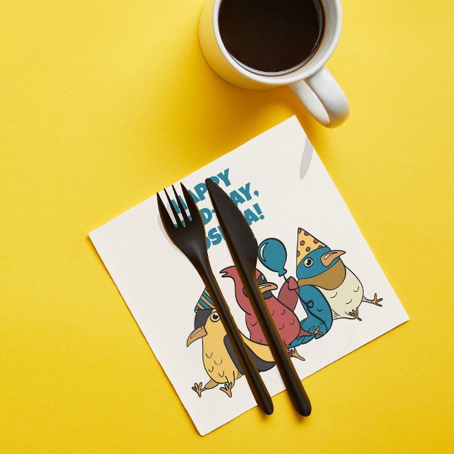 Guardanapo De Papel Feliz Dia de Pássaro Pássaros Cartoon Ameaçaram An (Criador carregado)