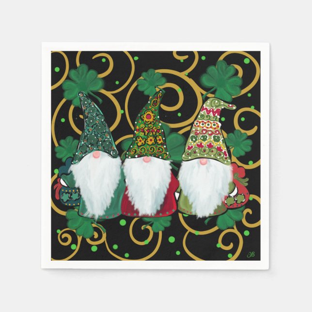 Guardanapo De Papel Feliz Dia de São Patrício GNOMOS    (Frente)