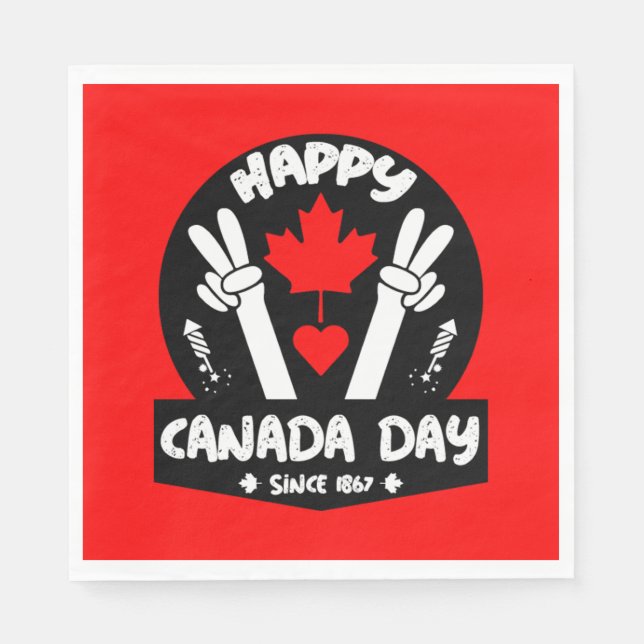 Guardanapo De Papel Feliz Dia do Canadá 1 de julho (Frente)