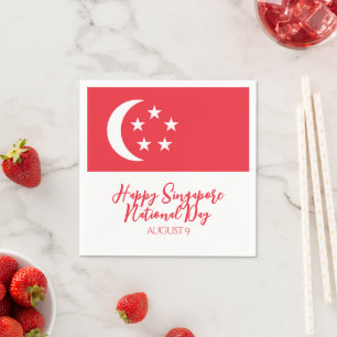 Guardanapo De Papel Feliz Dia Nacional de Singapura Bandeira