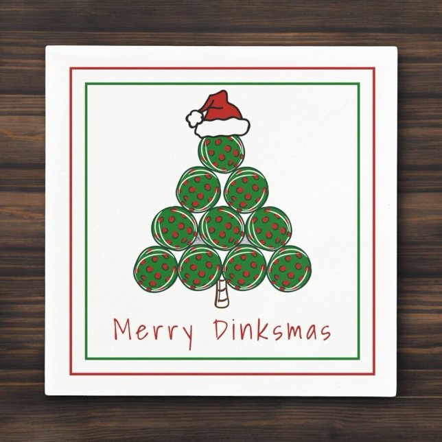 Guardanapo De Papel Feliz Dinksmas Árvore de Natal de Pickleball Feria (Criador carregado)