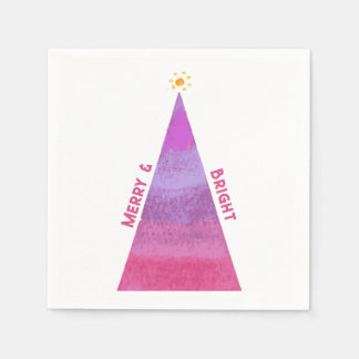 Guardanapo De Papel Feliz e Árvore de Férias Brilhante