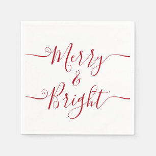 Guardanapo De Papel Feliz E Brilho Tipografia moderna - Natal vermel
