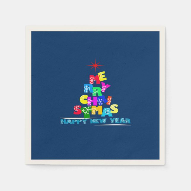 Guardanapo De Papel Feliz Feliz ano novo de Natal (Frente)