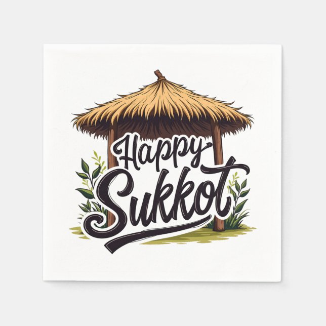 Guardanapo De Papel Feliz feriado judeu Hanukkah (Frente)