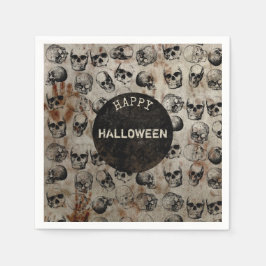Guardanapo De Papel Feliz Festa de Halloween, desolada, crânios veneno