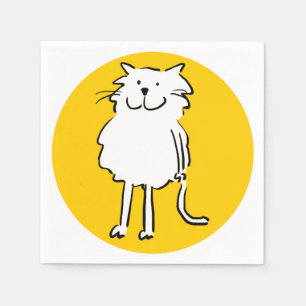 Guardanapo De Papel Feliz Gato Sorridente como uma ilustração de des