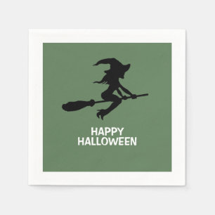 Guardanapo De Papel Feliz Halloween, Bruxa na Broomstick