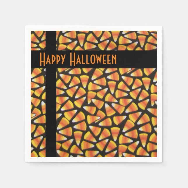 Guardanapo De Papel Feliz Halloween Candy Corn (Frente)