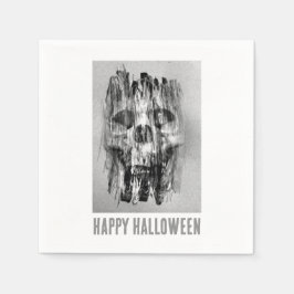 Guardanapo De Papel Feliz Halloween. Caveira aflita