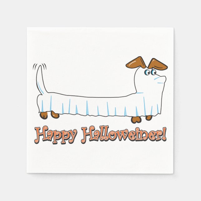 Guardanapo De Papel Feliz Halloween Dachshund (Frente)