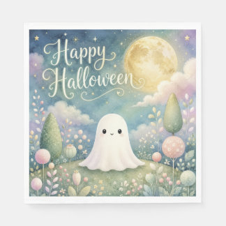 Guardanapo De Papel Feliz Halloween Fantasma Fofo Jardim Pastel