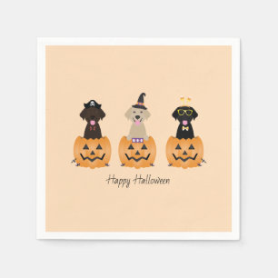 Guardanapo De Papel Feliz Halloween Labrador Retriever Cães Pumpkin