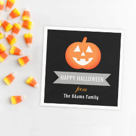 Guardanapo De Papel Feliz Halloween Orange Jack O Lanterna Pumpkin