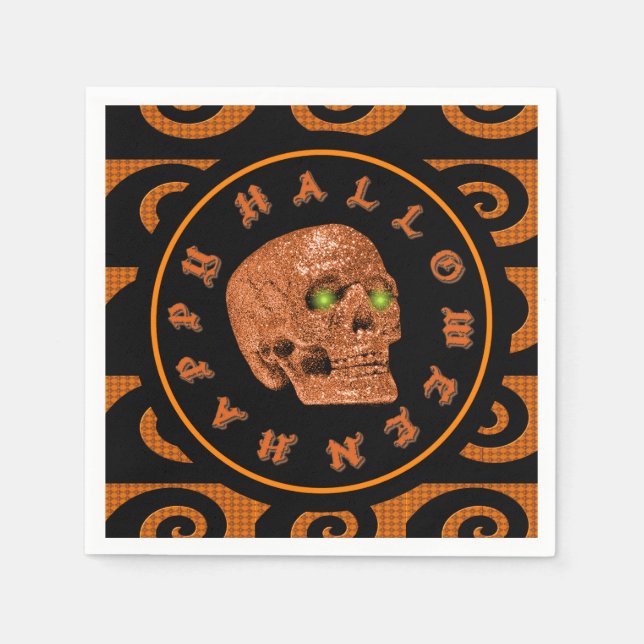 Guardanapo De Papel Feliz Halloween Orange Skype (Frente)