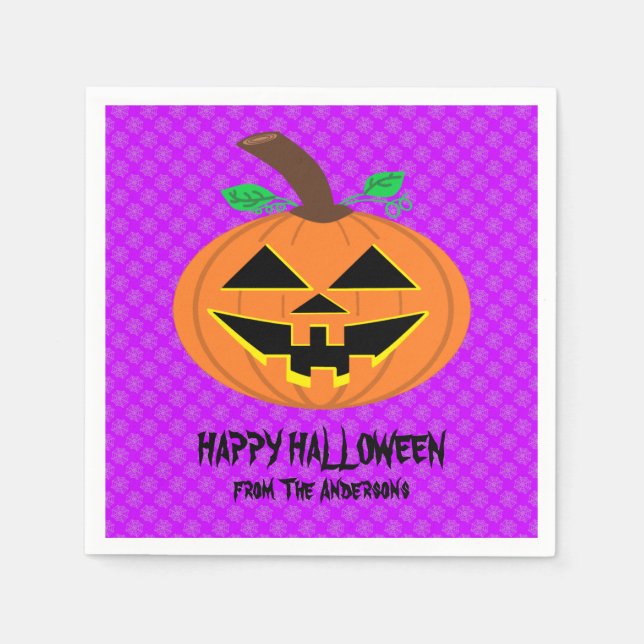 Guardanapo De Papel Feliz Halloween Pumpkin Napkins (Frente)