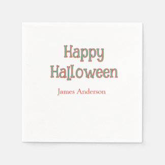 Guardanapo De Papel Feliz halloween verde laranja pastel moderno trend