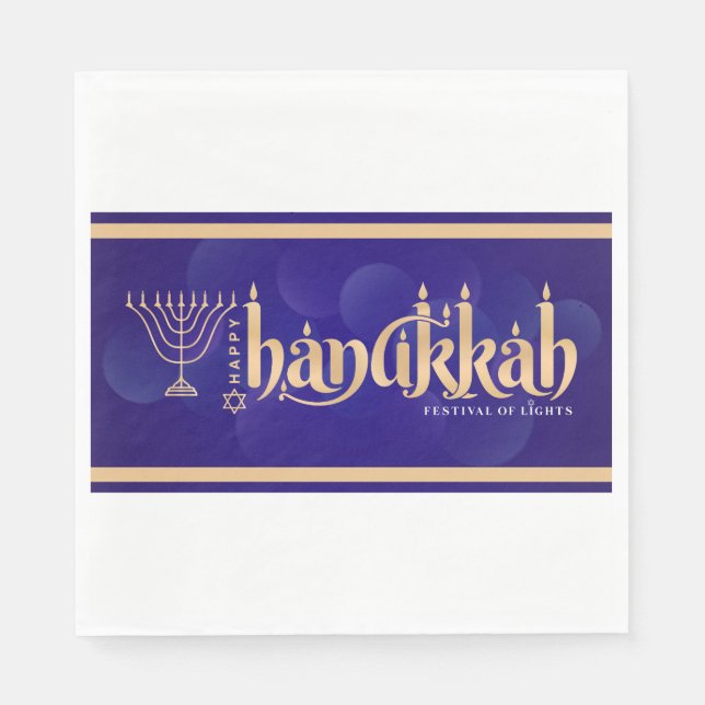 Guardanapo De Papel Feliz Hanukkah (Frente)