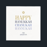 Guardanapo De Papel Feliz Hanukkah Chanukah Holiday Paper Napkins<br><div class="desc">O design de folha de ouro simulado por "faaux" é incorporado neste design. Personalize o texto personalizado acima. Você pode encontrar itens de coordenação adicionais na nossa coleção "Happy Hanukkah Chanukah".</div>