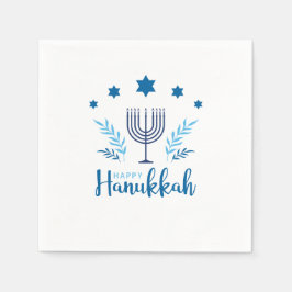 Guardanapo De Papel Feliz Hanukkah Menorah Stars