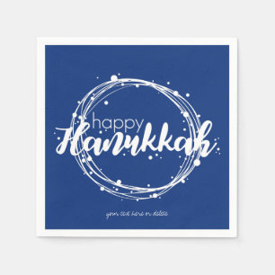 Guardanapo De Papel Feliz Hanukkah Snow Bubbles Wreath Holidin Napkin