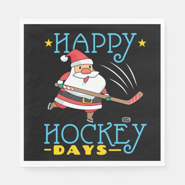 Guardanapo De Papel Feliz Hockey Days Papais noeis de Natal (Frente)