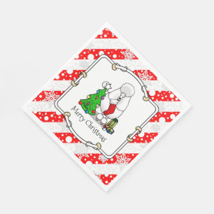 Guardanapo De Papel Feliz Natal Árvore 2 Poodle (branco)