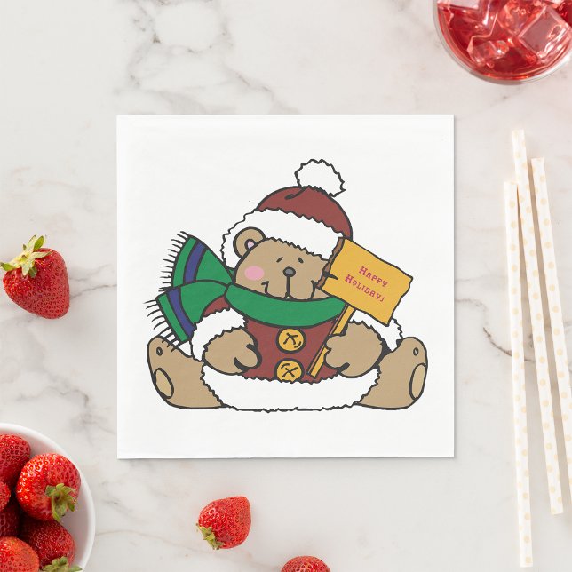 Guardanapo De Papel Feliz Natal Bear (Criador carregado)
