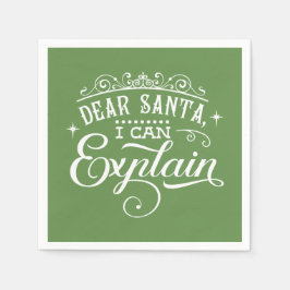 Guardanapo De Papel Feliz Natal Caros Papais noeis Eu posso explicar S