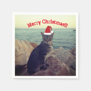 Guardanapo De Papel Feliz Natal, Cat Lover