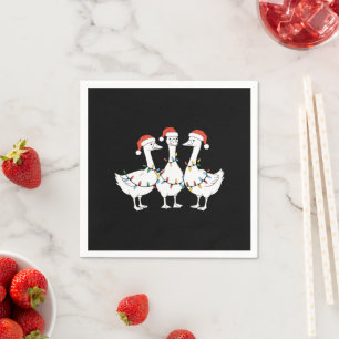 Guardanapo De Papel Feliz Natal Chapéu de Papai Noel Patos Férias de N