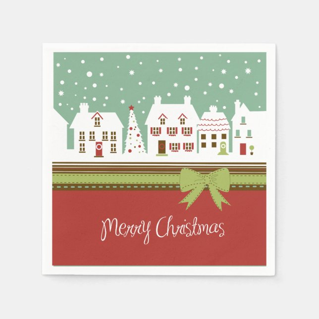 Guardanapo De Papel Feliz Natal, Cocktail Paper Napkins (Frente)