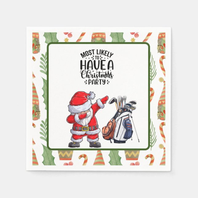 Guardanapo De Papel Feliz Natal com o Papai Noel (Frente)