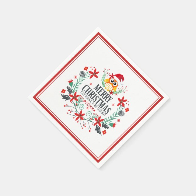 Guardanapo De Papel Feliz Natal Coruja Coruja Freguiça (Canto)