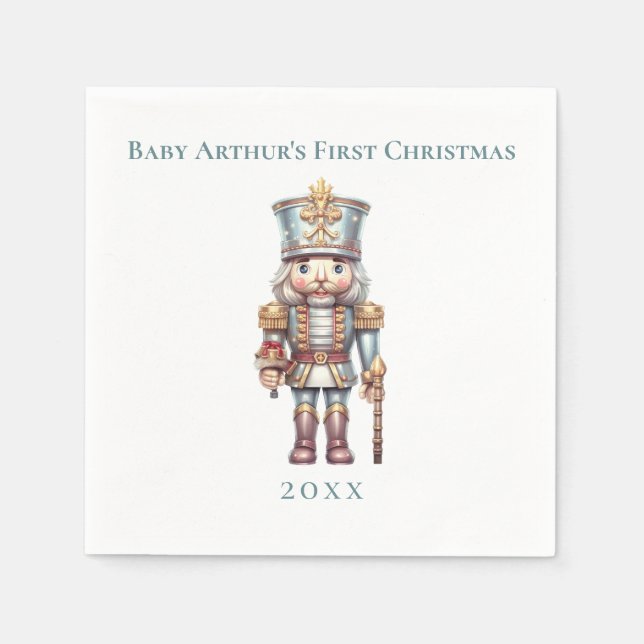 Guardanapo De Papel Feliz Natal de 1rua do Bebê Nutcracker (Frente)