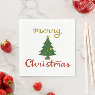 Guardanapo De Papel Feliz Natal+Design de árvore