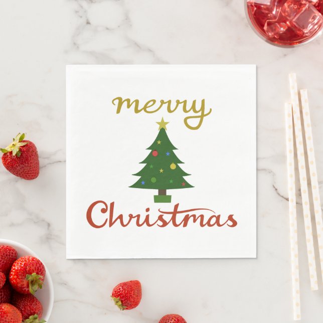 Guardanapo De Papel Feliz Natal+Design de árvore (Insitu)