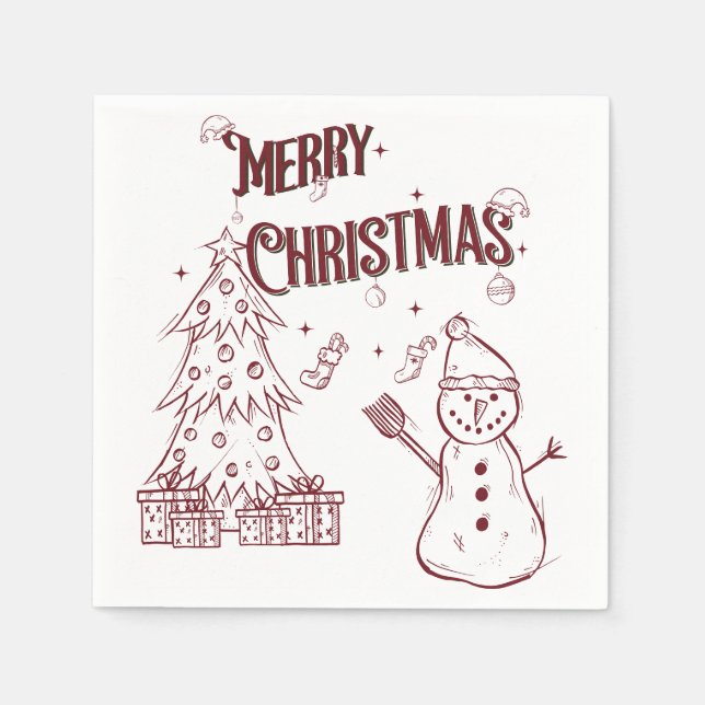 Guardanapo De Papel Feliz Natal Divertido (Frente)