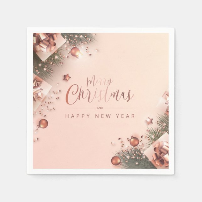 Guardanapo De Papel Feliz Natal e Feliz ano novo (Frente)